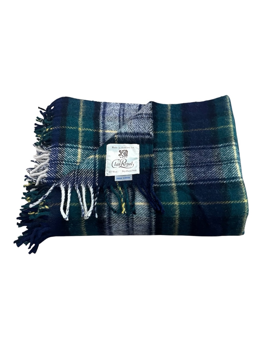 Clan Royal of Scotland Wool Tartan Throw Blanket Dress Gordon Pattern 64"x48"